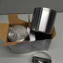 2 Pcs Desk Trash Can with Swing Lids, 12 Rolls of Trash Bags, 2L Brushed Stainless Steel Countertop Garbage Bin Small Wastebasket with Lid for Office Desk, Coffee Table(Silver)