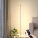 Corner Floor Lamp, Minimalist LED Floor Lamp with Remote Control, Dimmable Corner Light,Floor Lamps for Living Room, Bedroom, Home Office, 7 Color Temperature 3000K-6000K (Black, 1 Pack)