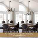 Generies Black Farmhouse Chandelier 8 Lights,Modern Industrial Iron Pendant Lighting, Classic Rustic Candle Ceiling Light Fixture for Bedroom Living Dining Room Kitchen Island