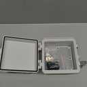 WISYOK Waterproof Outdoor Electrical Box, Weatherproof IP67 ABS Junction Box with Mounting Plate, Hinged Cover, Wall Brackets, Grey Enclosure for Projects (9"x6.7"x4.3")