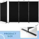 AKTOP Room Divider 3 Panel, Folding Fabric Wall Divider for Room Separation, Portable Room Partitions and Dividers 103"W x 70''H, Freestanding Privacy Screen for Office, Dorm, Studio, Classroom, Black