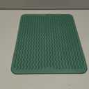 Silicone Dish Drying Mat for Multiple Usage,Easy clean,Eco-friendly,Heat-resistant Silicone Mat for Kitchen Counter or Sink,Refrigerator or drawer liner Green L 16 inches x 12 inches