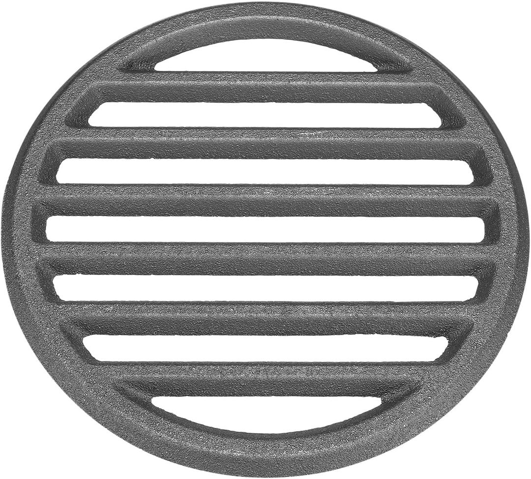 PATIKIL Cast Iron Fire Grate, 6.7" Round BBQ Grill Grate Replacement High Heat Charcoal Plate Fire Bottom Grate Grilling Accessories 6 Slots for Grilling Barbecue