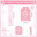 Threehoney 25 Set Baby Shower Favors for Guests Pink Folding Paper Fans a Message from the Bump Favors Bamboo Fans with Thank You Tags Handheld Pink Fans Baby Shower Party Favor for Girl Gender Reveal