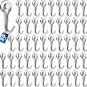 E BAVITE Swivel Swing Silver Magnetic Hooks,30LBS Powerful Strong Neodymium Rare Earth Magnet Hook. Perfect for Refrigerator, Kitchen and Other Surfaces, Pack of 50