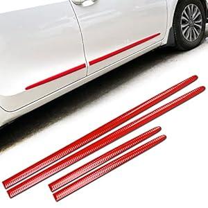 XmuxHai 4PCS Dent Prevent Car Door Protector, Door Molding Trim Kit Strips, Universal Door Protector Automotive Molding Trim, Prevents Dents Scratches, Bright (RED)