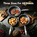 BRASA,3PCS,Nonstick Frying Pan Set,7.87in+9.45in+11.02in,Stainless Steel Pan Set,Skillet set Ceramic Nonstick Cookware set,Compatible Gas,Induction Dishwasher Safe PFOS,PFOA Free Frying Pan Set