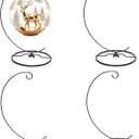 HOHIYA Christmas Ornament Display Stand 4 Pack 9.5" Black Twist Wire Holders for 150mm/6inch  Glass Terrarium Air Plant Halloween Xmas and Easter Decorations