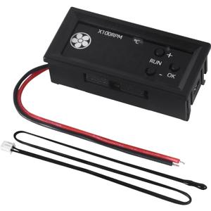 4-Wire PWM Fan Temperature Controller (12V 3A) Fan Speed Controller with 1 Black Terminal Wire, Digital Display  Temperature Controlled Governor, Dual-Display Fan Governor