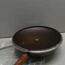 WANGYUANJI Carbon Steel Wok Pan with Lid, 12.6" Hammered Stir Fry Pan, Thickened Heavy Duty Flat Bottom Wok for Electric, Induction & Gas Stoves, Detachable Wood Handle, No Chemical Coating (Black)