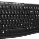 Logitech K270 Wireless Keyboard for Windows, 2.4 GHz Wireless, Full-Size, Number Pad, 8 Multimedia Keys, 2-Year Battery Life, Compatible with PC, Laptop, QWERTY UK English Layout - Black