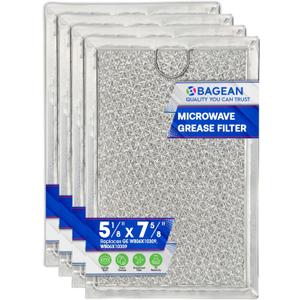 Microwave Filter Replacement 7.64 x 5.12 for GE WB06X10309 WB06X10359 Microwave Grease Filter - Also Fits LG Kenmore and More - Filters Kitchen Oven Air Entering Over the Range Vent Fan (4-Pack)