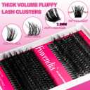 Fowendia Lash Clusters Kit Fluff 80D 100D Individual Lashes D Curly Cluster Eyelash Extensions 10-18mm DIY Lash Extension Kit Lash Bond and Seal Waterproof, Lash Applicator, Thick False Eyelashes Kit