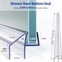 Delamu 3Pack 3/8" x 36" Shower Door Bottom Seal, Clear Shower Door Sweep Strip, Frameless Glass Door Seal Strip for 3/8'' (10mm) Thick Doors Shower 36in Long