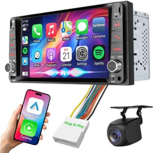 Plug & Play Car Radio Stereo for Nissan Rogue Selet 2014-2015/Sentra 2015-2019/Versa 2014-2019/Versa Note 2014-2019/Quest 2011-2017/TITAN 2013-2015 W/Carplay Android Auto Touchscreen Bluetooth AM/FM
