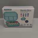 Bento Box Adult Lunch Box, Kids Lunch Containers for School with 4 Compartments, with Utensils, Sauce Jar, Muffin Liners, Microwave Safe, Navy (1200ML)