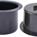 2 Pcs Plastic Cup Holder Insert for Car Sofa, Recliner Handles Replacement Cup Holder for Boat Truck RV Couch Poker Table (Black)