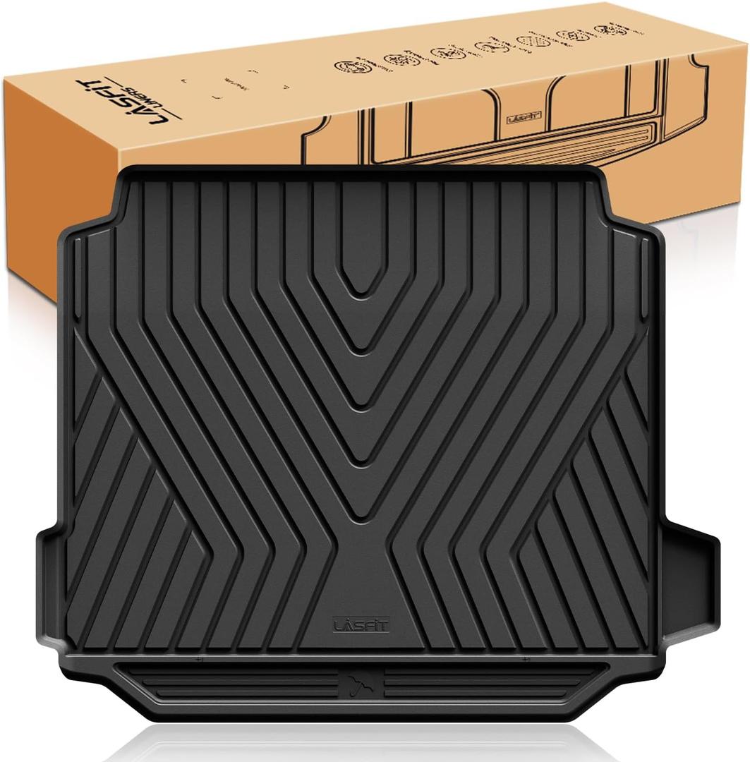 LASFIT Trunk Mat for BMW X5 2026 2025 2024 2023 2022 2021 2020 2019, All Weather TPE Cargo Mats Custom Fit Cargo Liner Front & Rear Trunk liner, Only for 5 Passenger Without Luggage Compartment, Black