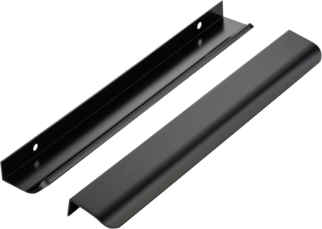 Ravinte Hardware 10 Pack Black Cabinet Handles, 11.8 Inch (300mm) Finger Edge Pulls, 8.8 Inch Hole Center, Finger Pulls for Cabinets Ravinte Hardware 10 Pack Black Cabinet Handles, 11.8 Inch (300mm) Finger Edge Pulls, 8.8 Inch Hole Center, Finger Pulls for Cabinets