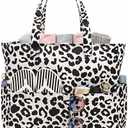 Bluboon Waterproof Beach Tote Pool Bags for Women Ladies Extra Large Carry On Bag With Wet Compartment for Weekender Travel | Waterproof, Extra Large, With Wet Compartment, for Weekender Travel, Waterproof, Extra Large (Beige Floral 157)