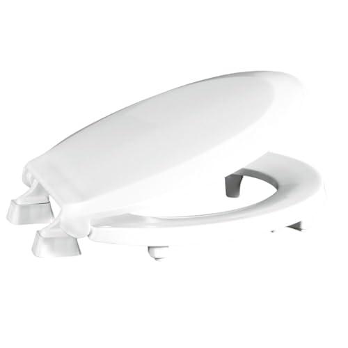 Centoco 2 inch Raised Toilet Seat for Seniors, Round, Closed Front with Cover, Plastic, Made in the USA, HL440STS-001, White