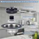 2 x Semour Upgraded 3 in 1 Kitchen Sink Drain Strainer Stopper 304 Stainless Steel Pop Up Kitchen Sink Stopper Anti-Clogging Kitchen Sink Strainer Basket Filter for US Standard 3-1/2 Inch Drain