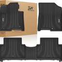 3W Floor Mats for Kia Sorento 2025 2024 2023 2022 2021 (Only for Hybrid) All Weather Protection TPE Anti-Slip Automotive Full Set Floor Liners Custom Accessories - Black