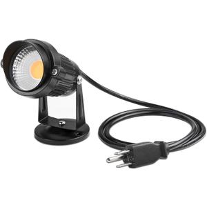 LED Landscape Up Down Light 5W White LED Decorative Spotlight Lamp 110V with Plug for Indoor Outdoor Yard Step Wall Lighting (Warm White) (Include Spike)