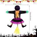 Halloween Decorations, Solar Witch Large Crashing Witch into Tree Outdoor Decor, Lighted Flying Witch for Tree, Yard, Patio, Porch Outdoor Decoration (Orange Purple)