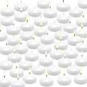 50 Floating Candles, Smoke-Free and odorless, Burning continuously for 5-6 Hours, White, 2-inch Floating Candles, Suitable for Valentine's Day, Weddings, Holidays, Home Decoration