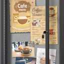 Outdoor Weatherproof Enclosed Fabric Bulletin Board,Noticeboard Case with Lockable Glass Door, Grey Felt,Black Aluminum Frame, 36x24 Inch (5xA4)