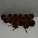 Liliful 15 Pcs Velvet Christmas Balls Bulk Flocked Christmas Tree Ball Ornaments Plastic Xmas Decorative Hanging Ornaments(Brown,3.15 Inch)