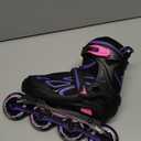 2PM SPORTS Vinal Girls Adjustable Flashing Inline Skates, All Wheels Light Up, Fun Illuminating Skates for Kids Men Adult Women and Boys (Medium - Big Kid (1-4 US), Violet & Magenta)