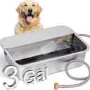 3 Gallon Automatic Dog Water Dispenser for Large Dogs Stainless Steel Bowl, Large Self Filling Auto Water Bowl Outdoor for Cats Livestock Chicken