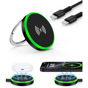 Magnetic Wireless Charger Pad with Kickstand for iPhone 17/Air/17 Pro/17 Pro Max/16/15/14/13/12 Series and Wireless-Enabled Devices, 15W MagSafe Fast Charging Station for iPhone & AirPods (4/3/2/Pro2)