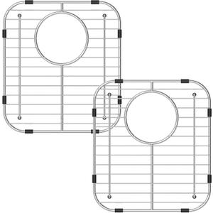 Bottom of Sink Protector Rack, Stainless Steel 13.2"x11.6" Sink Grid Dish Drying Rack Grate with Rear Drain Hole 2 Packs