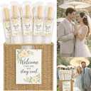 Wedding Shade Station for 50-80 Guest, 33in Wedding Paper Parasol Set with Woven Storage Box, Organza Bag, Thank You Tag and Welcome Sign, for Wedding Guest, Favor, Outdoor Ceremony and Bridal Partie