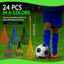 Libima 24-Piece Solo Soccer Kick Trainer - Bungee Juggling Net for Kids, Fits Ball Size 3, 4, 5