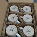 famiware Coffee Mugs for 6, 13 oz Mug Set, Dringking Cup with Handle for Coffee, Tea, Cocoa, Milk, Milkyway Serise, White