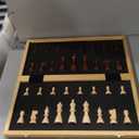 AMEROUS 15 Inches Magnetic Wooden Chess Set - 2 Extra Queens - Folding Board - Pieces Storage Slots, Handmade Portable Travel Chess Game - Beginner Chess Set for Kids, 6 up Age