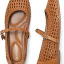 MaxMuxun Ballet Flats for Women Square Toed Mary Jane Flat Comfortable Woven Dressy Shoes, Size: 8
