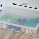 Rubbermaid Cleverstore 42 Quart Stackable Plastic Storage Bin with Lids for Garage, Closet, and Classroom, Clear, 3 Pack