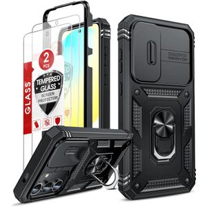 6 x LeYi for Samsung Galaxy S24-FE Case: [ ] Samsung S24 FE Case with S24FE Screen Protector X2 & Magnetic Stand, Military-Grade Cell Galaxy S 24 FE Phone, Black