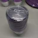 Suclain 600 Pcs Purple Plastic Plate Dinnerware Set for 100 Guests Including Purple Silver Rimmed Plates, Salad Plates, Silverware Set and Purple Rimmed Plastic Cups for Party Wedding Birthday