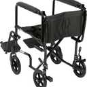 Drive Medical ATC19-BK Transport Wheelchair, Swing-Away Footrest, Black