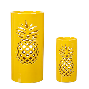 Everyday Living® Ceramic Cylinder Set - Pineapple Yellow, 2 pcs
