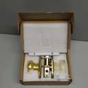 Door Knobs Interior, Classic Decorative Satin Brass Privacy Door Knob Perfect for Bedroom or Bathroom Doors, Durable Stylish Hardware for Indoor Use- 1 Pack