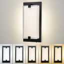 zeyu LED Indoor Wall Sconce, 20W Modern Dimmable Wall Mount Light for Hallway, 5CCT Adjustable 3000K/3500K/4000K/5000K/6500K, Black Finish with Clear Glass Shade, ZTH100B-LED BK (Medium)