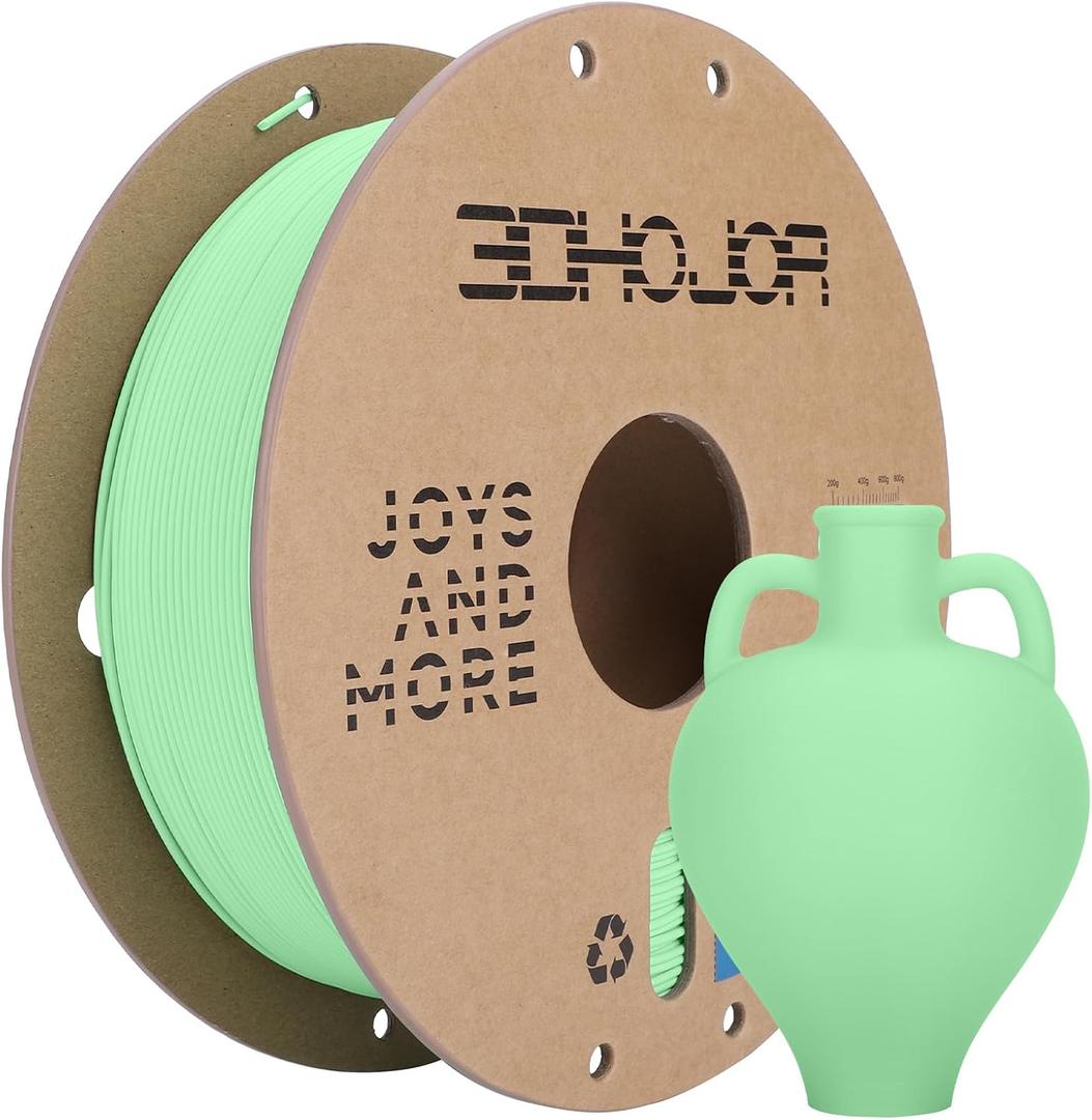 3DHoJor Matte PLA Filament 1.75mm Matte Green, PLA 3D Printer Filament, 1kg Spool (2.2lbs) PLA Filament, Fit Most FDM 3D Printer