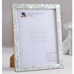 Handicrafts Home 8x10 Picture Frame – Green Mother of Pearl Photo Frame, Decorative Frames for Wall & Desk, Boho Chic & Vintage Inspired Home Decor, Unique Handmade Photo Display picture frame
